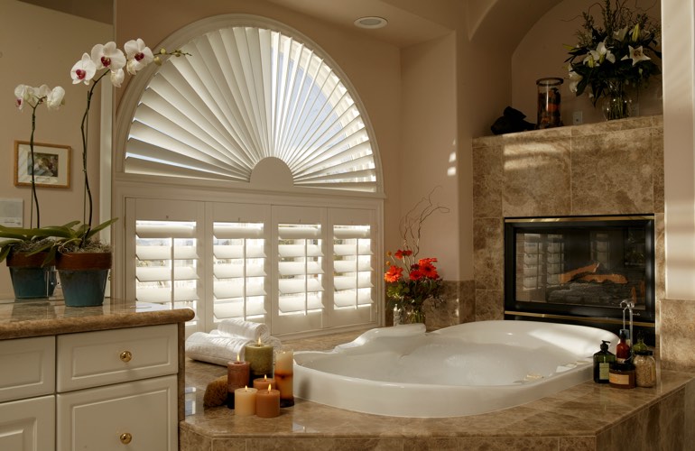 Our Team Installed Shutters On A Sunburst Arch Window In Clearwater Florida